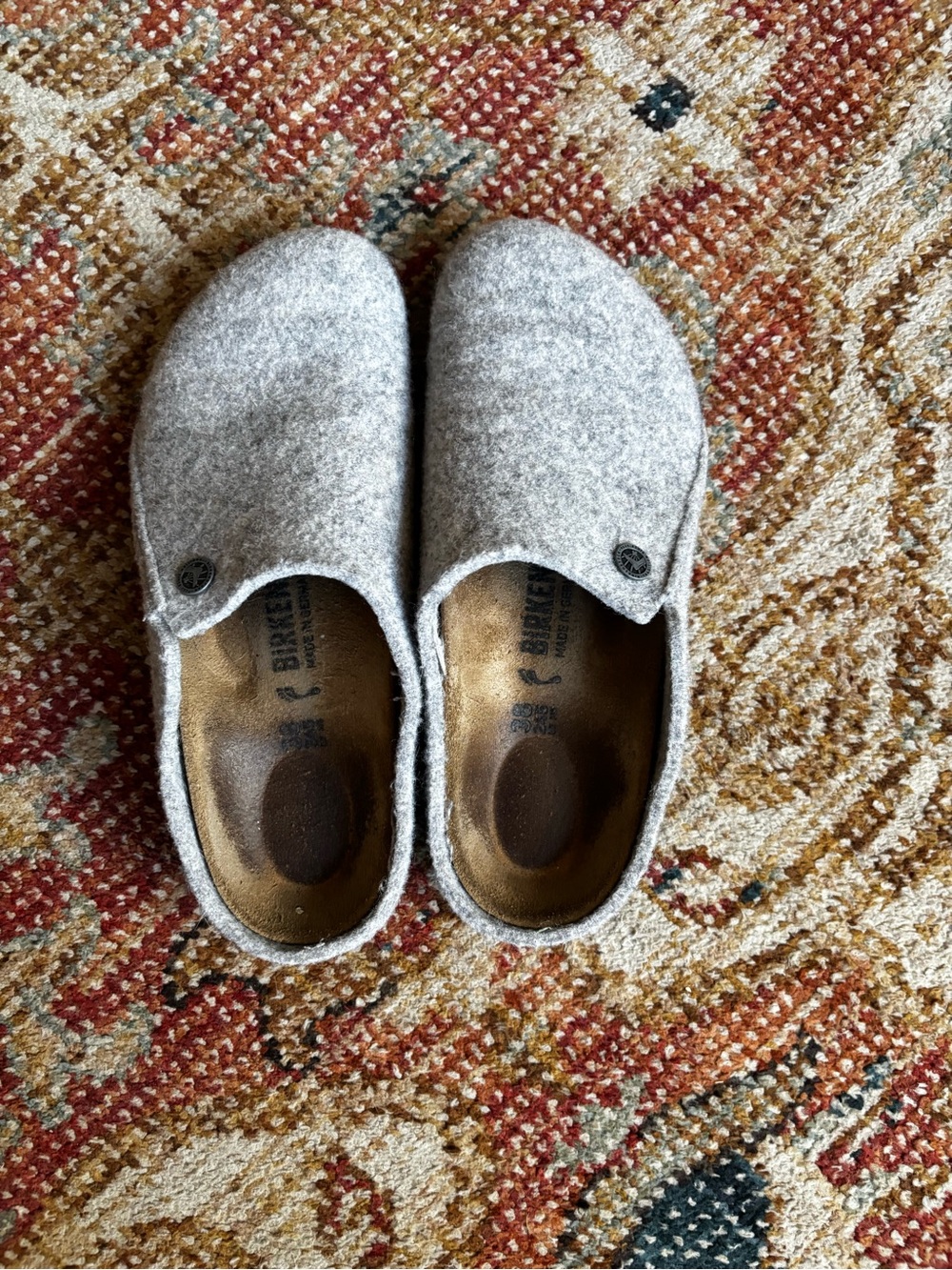 Birkenstock Grey Wool Felt Slip-On Clogs
